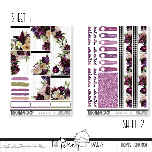 Florals & Grid - Standard Vertical
