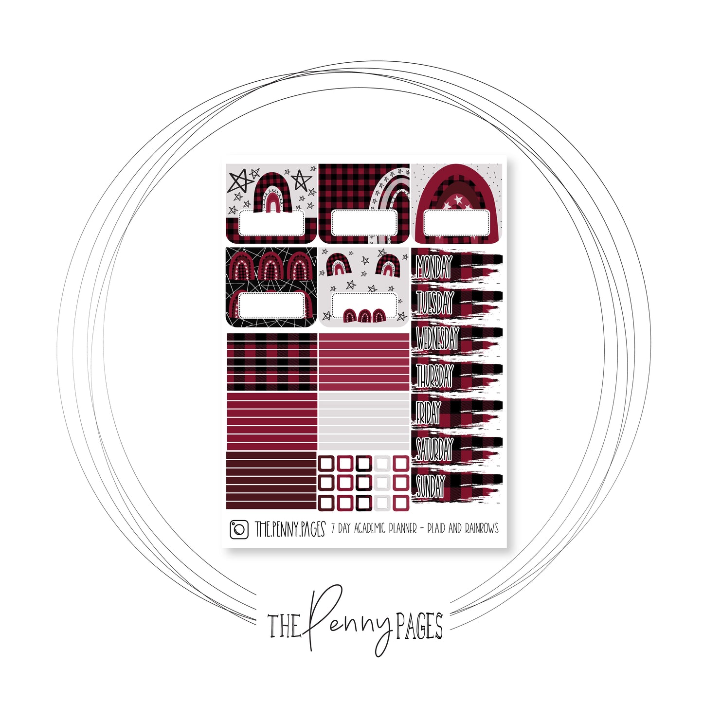 Pentrix Planner - Plaid and rainbows