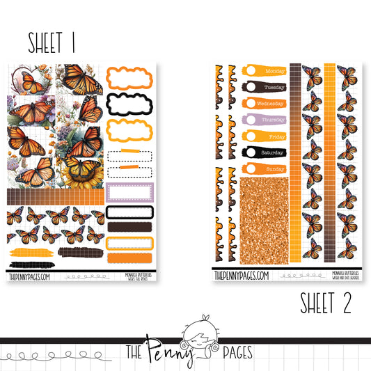 #1043 Monarch Butterflies - Weeks vertical weekly kit