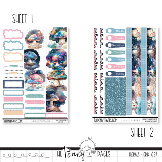 #1030 Galaxy mushrooms - B6 vertical weekly kit