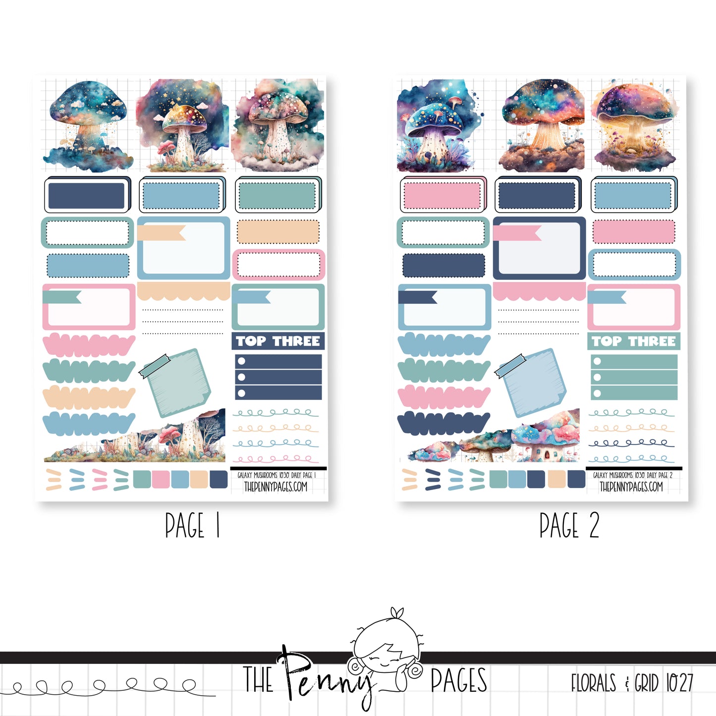 #1030 Galaxy Mushrooms - Daily Pages