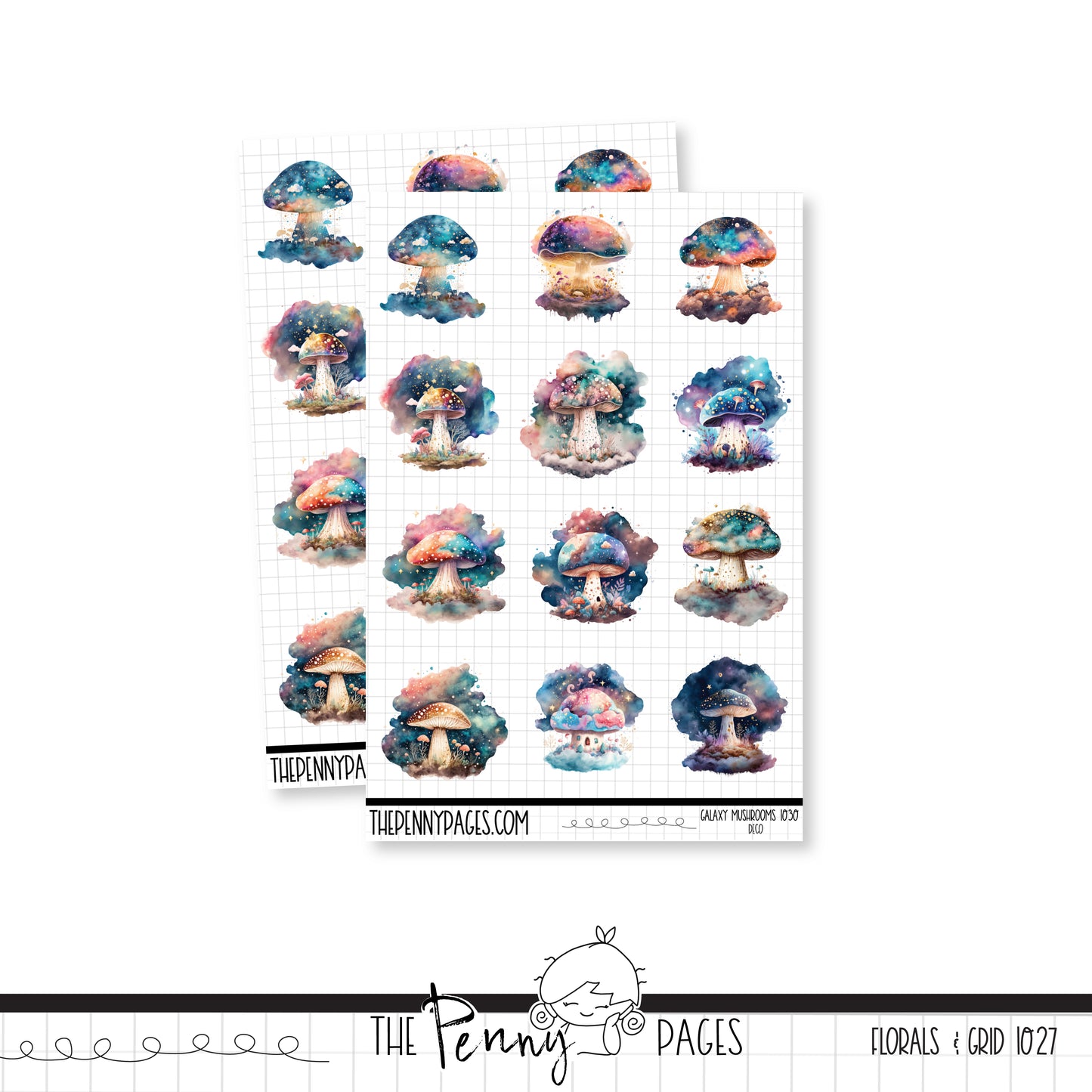 #1030 Galaxy Mushrooms - Deco sheet