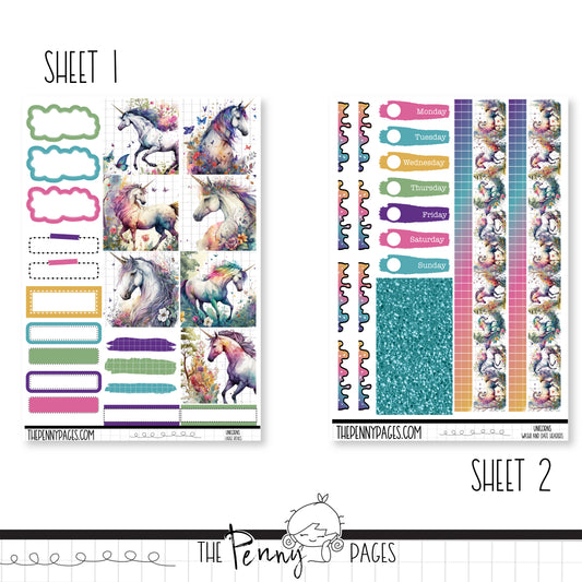 # 1042 Unicorns - B6 vertical weekly kit