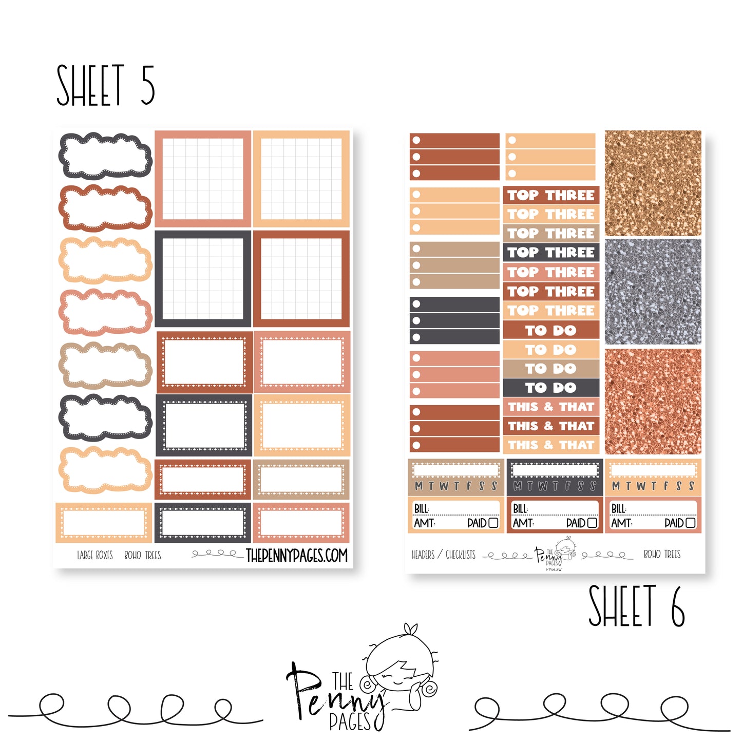 Boho Trees - Weeks vertical weekly kit