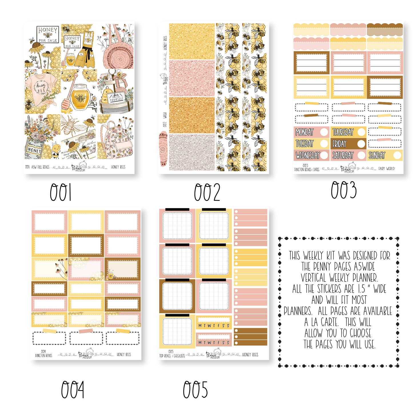 A5W weekly kit - Honey Bees