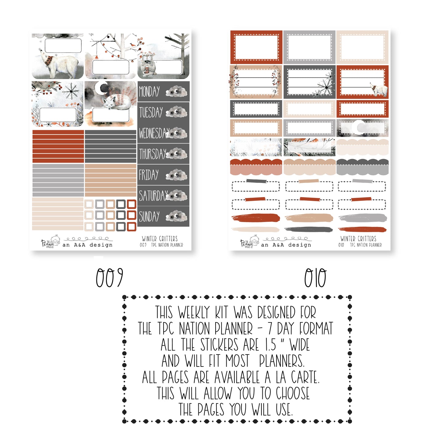 Pentrix Planner - Winter Critters