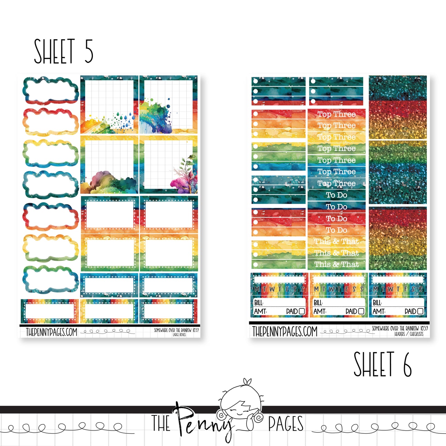 #1040 Somewhere over the rainbow - B6 vertical weekly kit