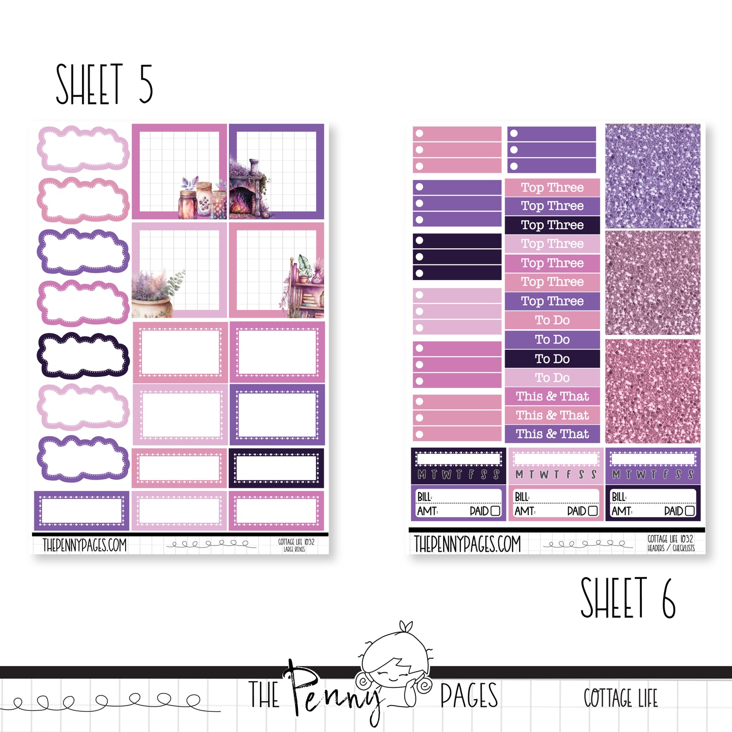 #1032 Cottage Life - Weeks vertical weekly kit