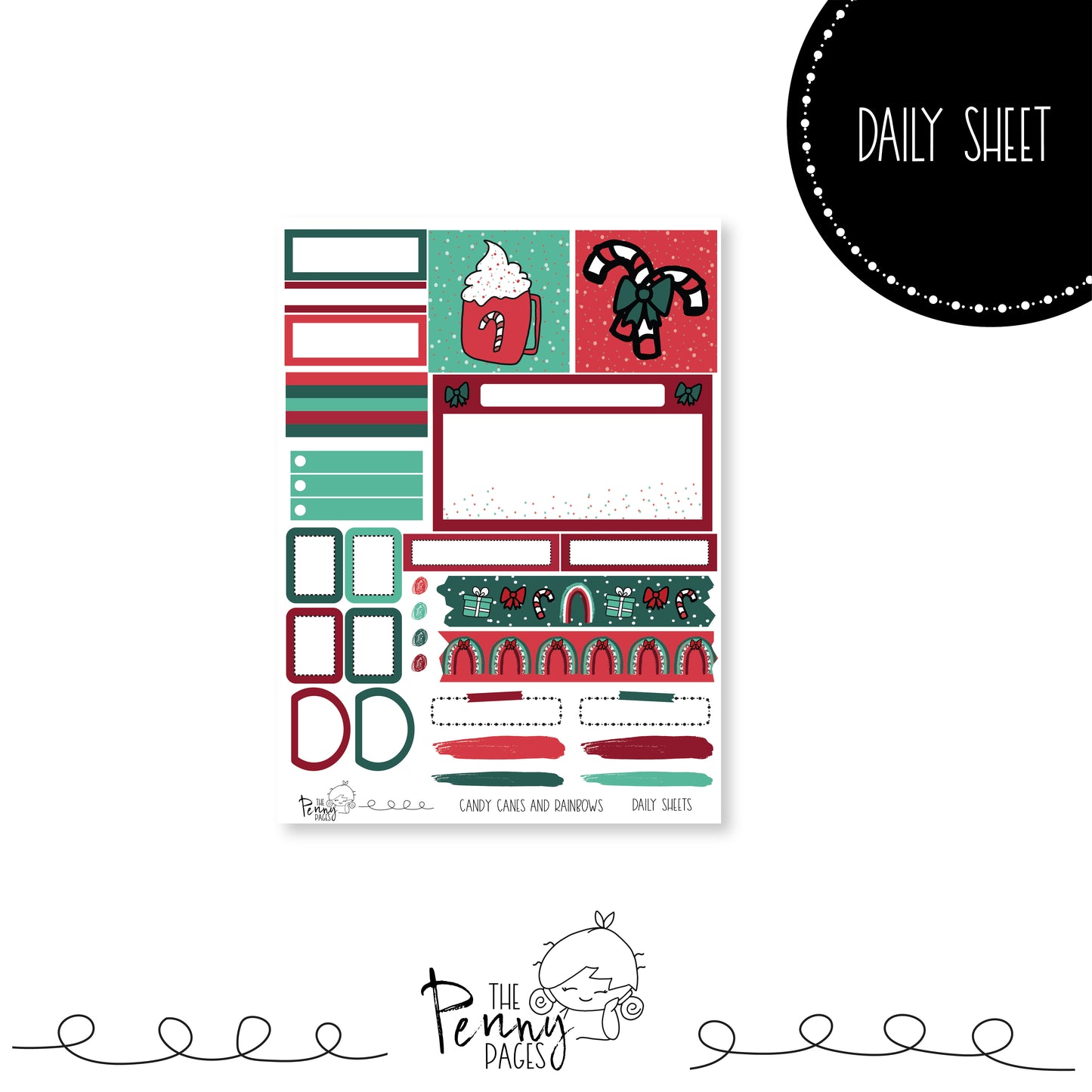 Candy Canes and Rainbows - Daily single sheet