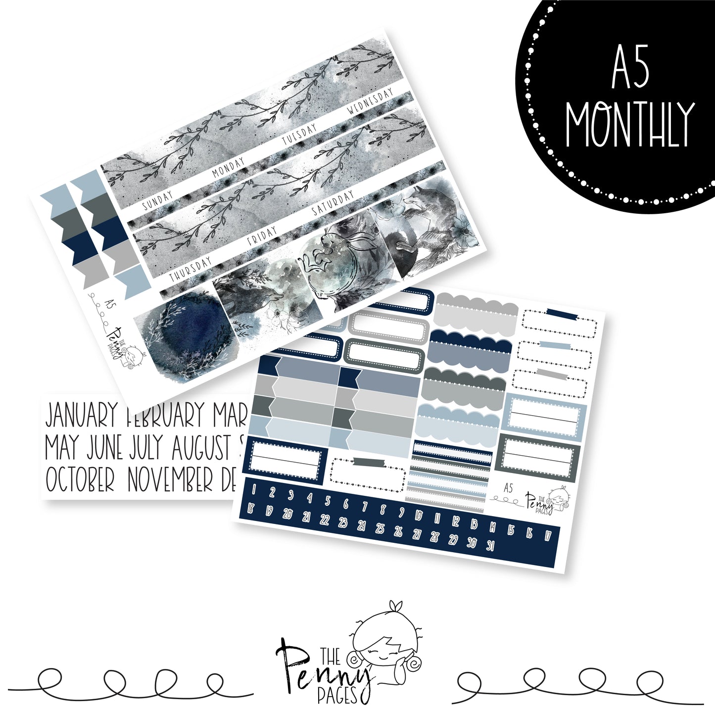 Various Size Monthly kit - Blue Moon