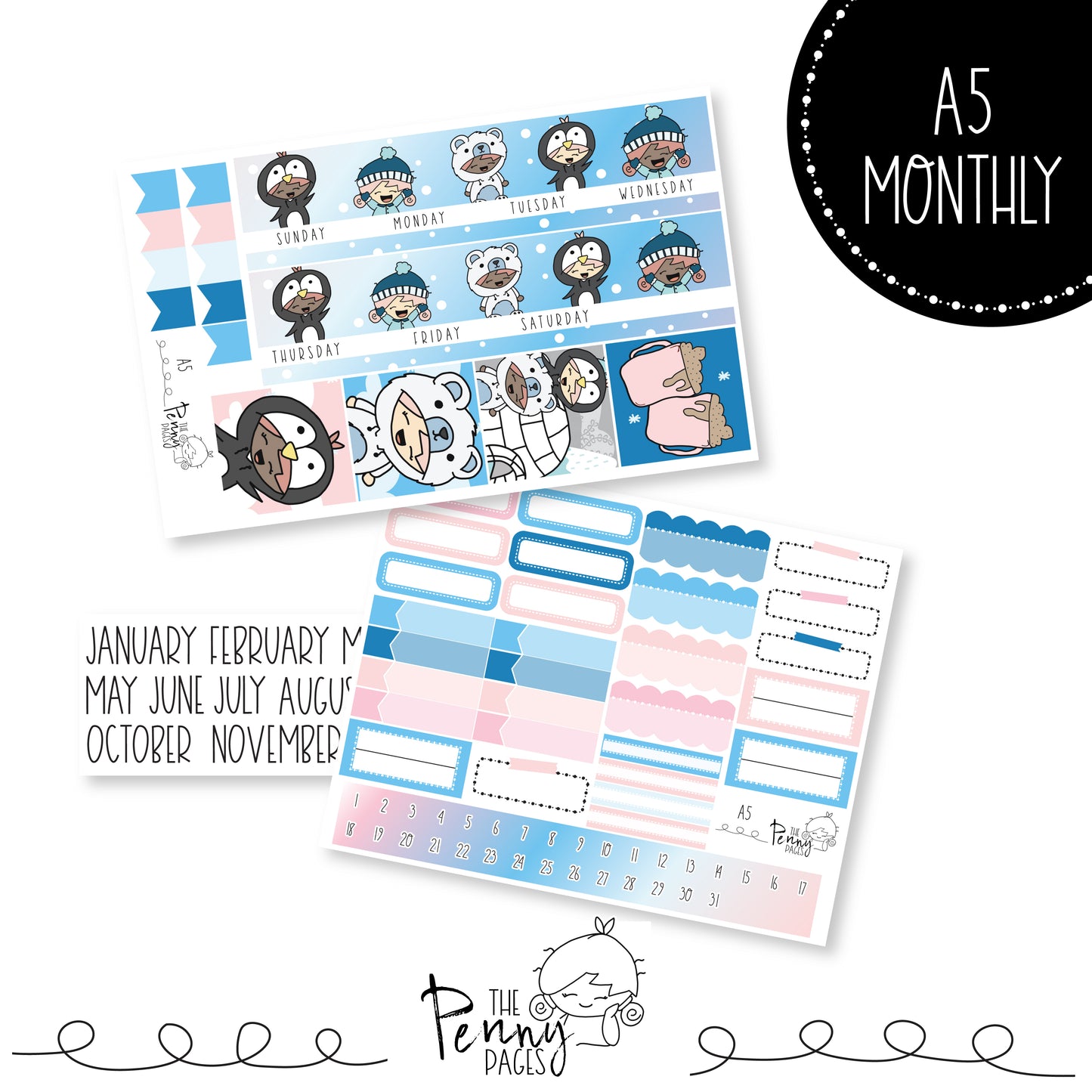 Various Size Monthly kit - Snow Days