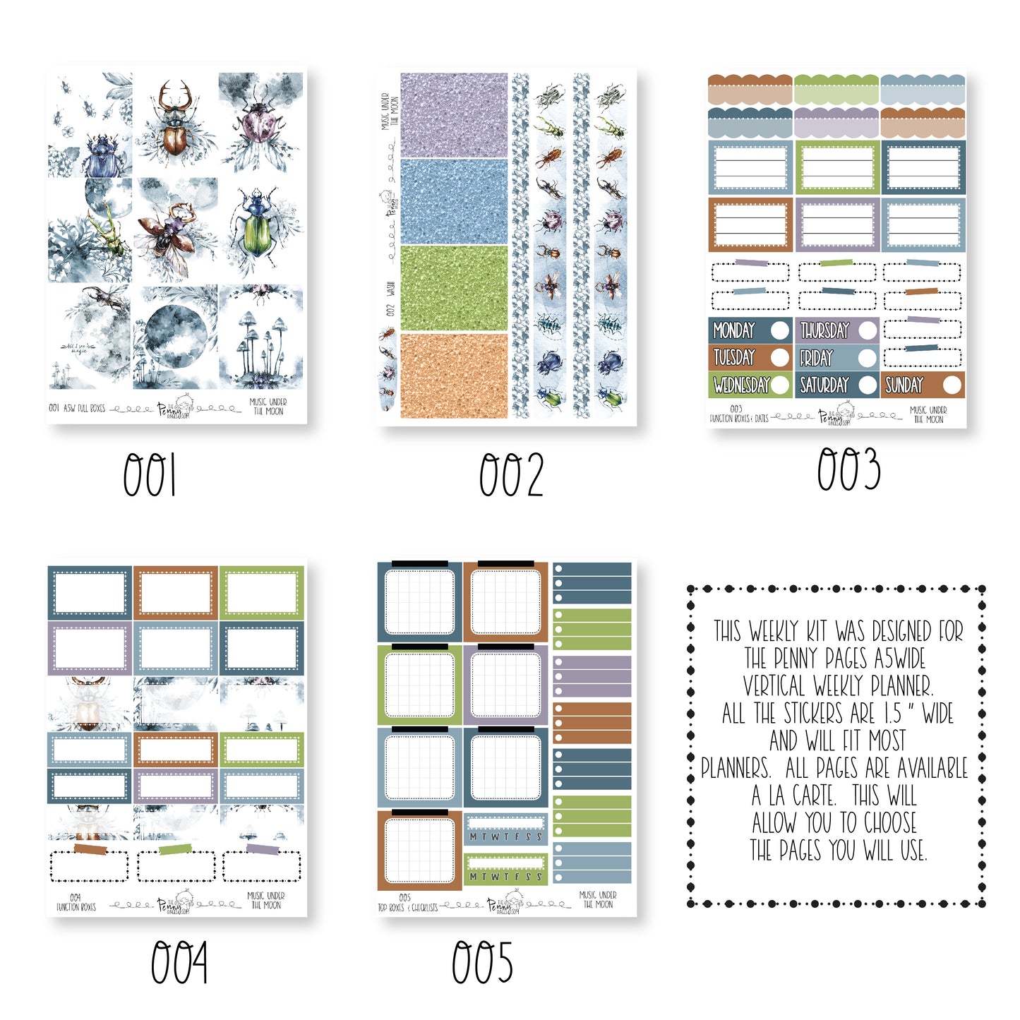 A5W weekly kit - Music Under the Moon