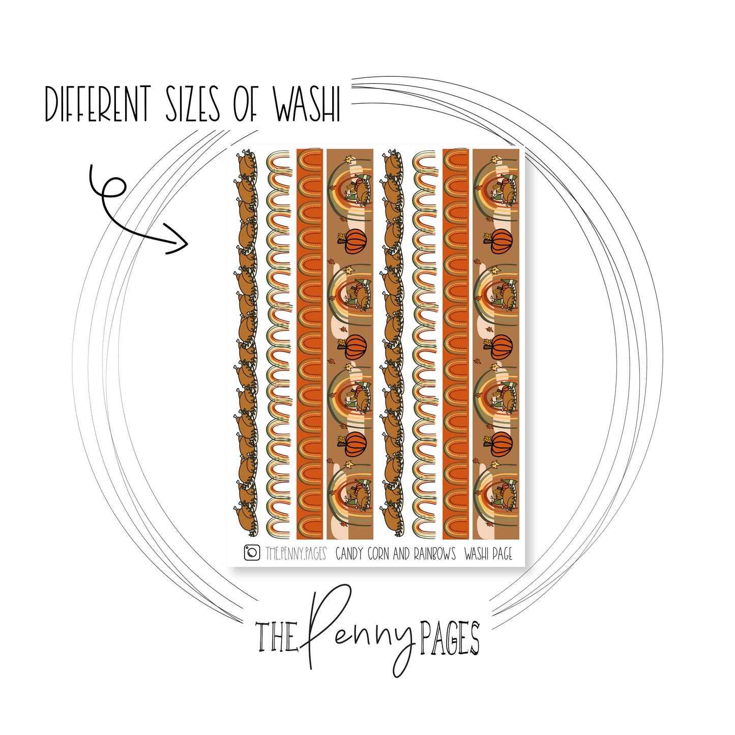 Turkeys and rainbows Large Washi