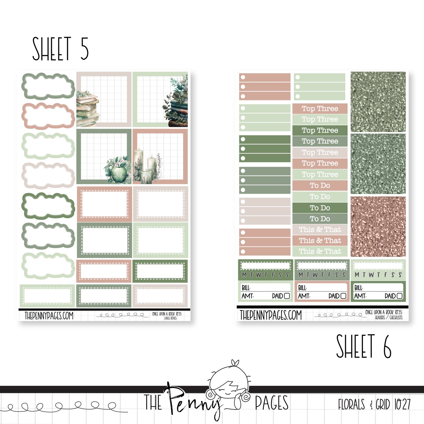 #1035 Once upon a book - B6 vertical weekly kit