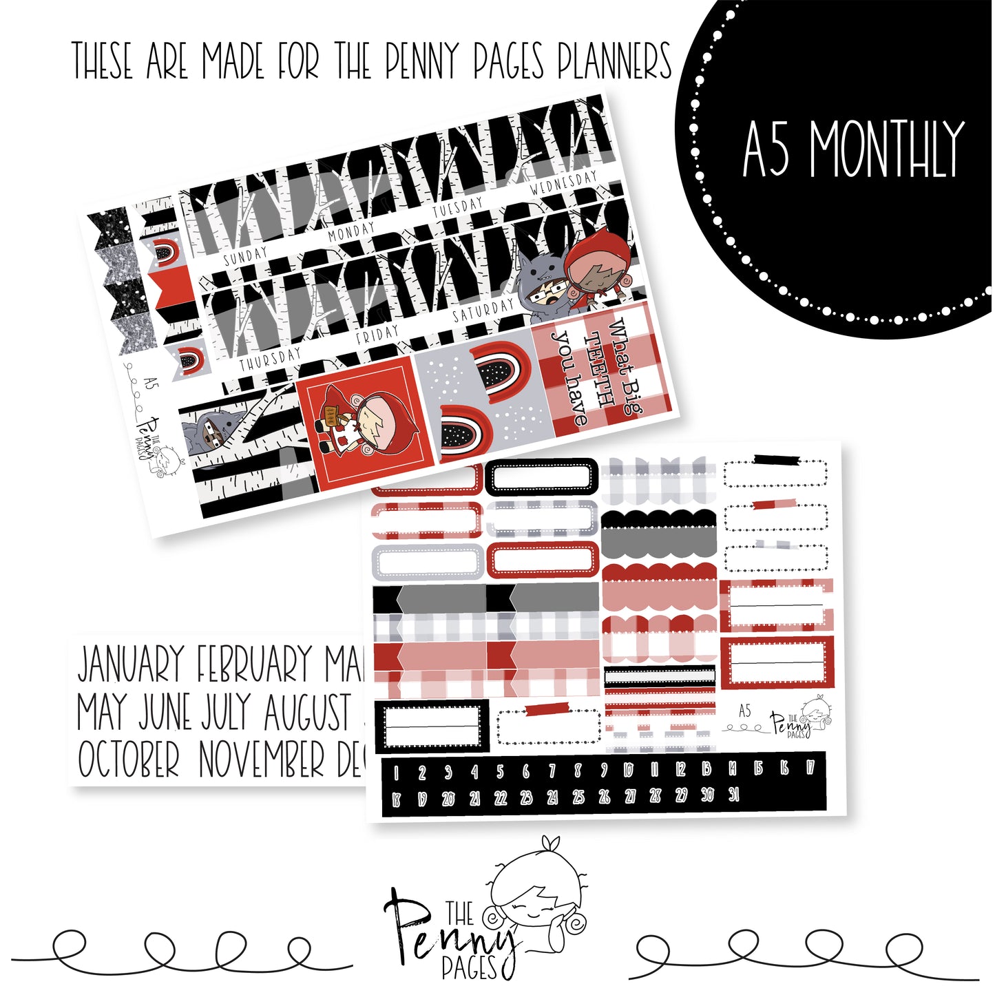 Various Size Monthly kit - Red Wolf