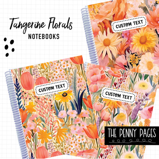 Tangerine Florals - Notebooks