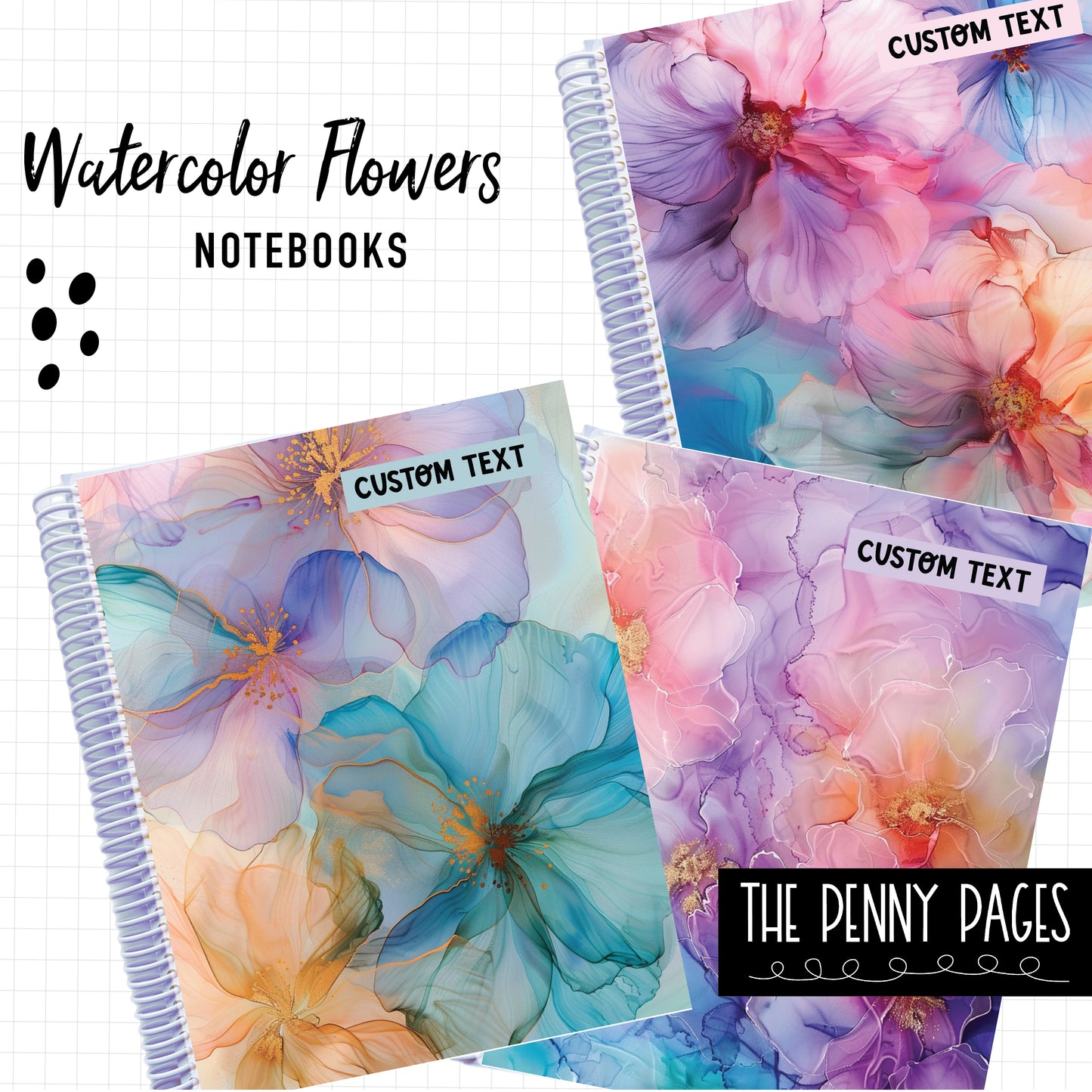 Watercolor Flowers - Notebooks