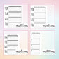 a set of four printable planner pages