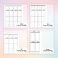 the printable planner pages are lined up in four rows
