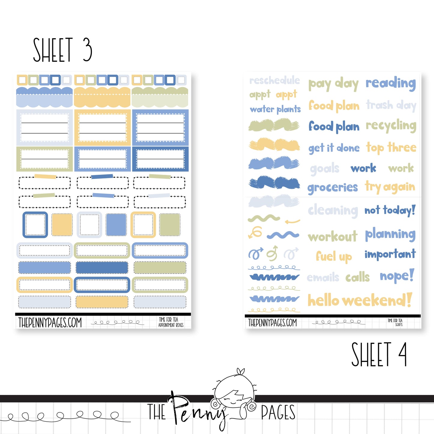 the printable planner stickers for the happy planner