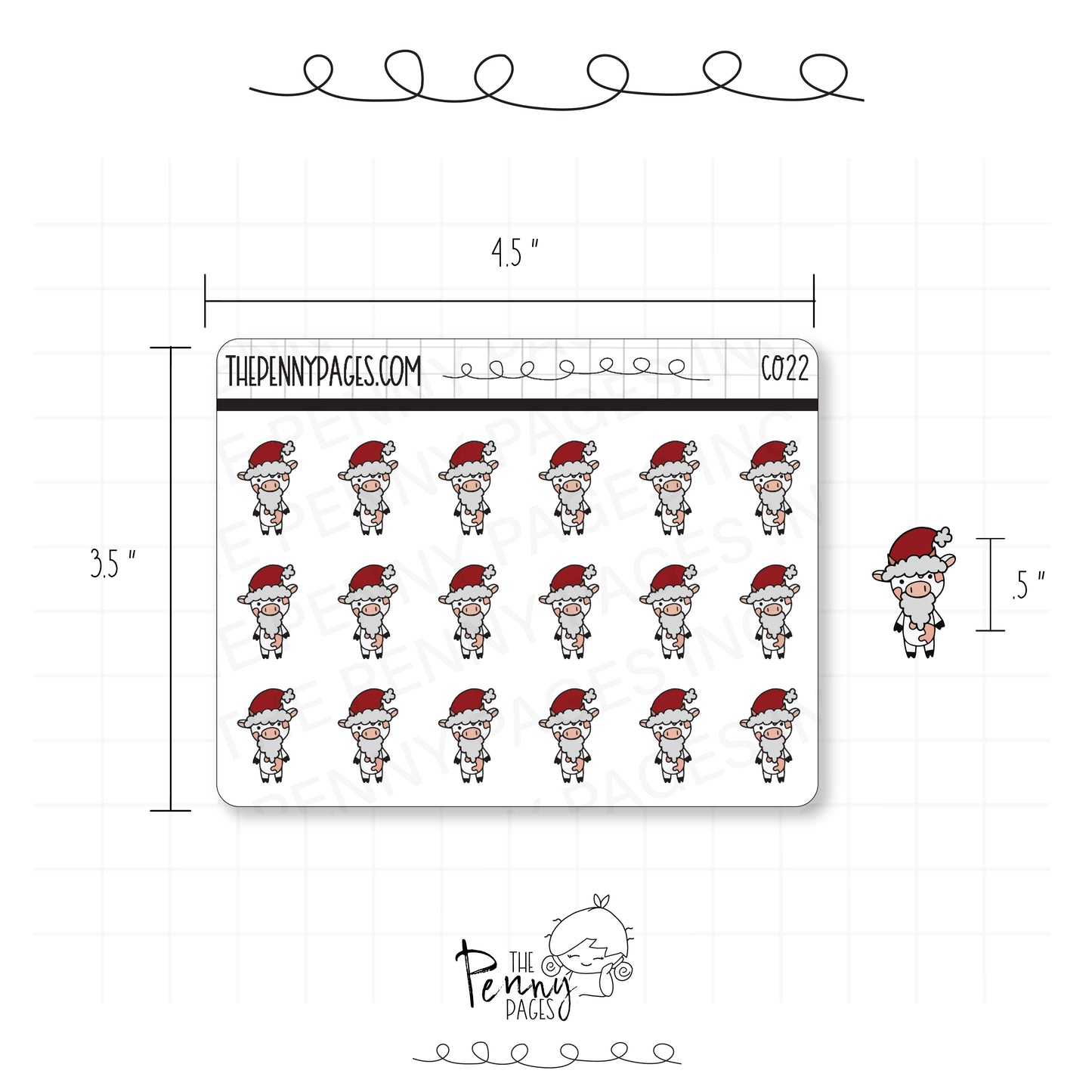 Millie the Cow - Santa - C022