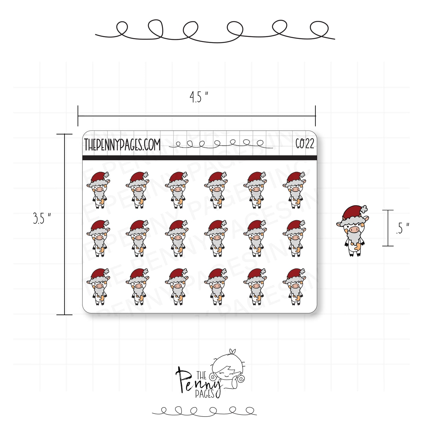 Millie the Cow - Santa - C022