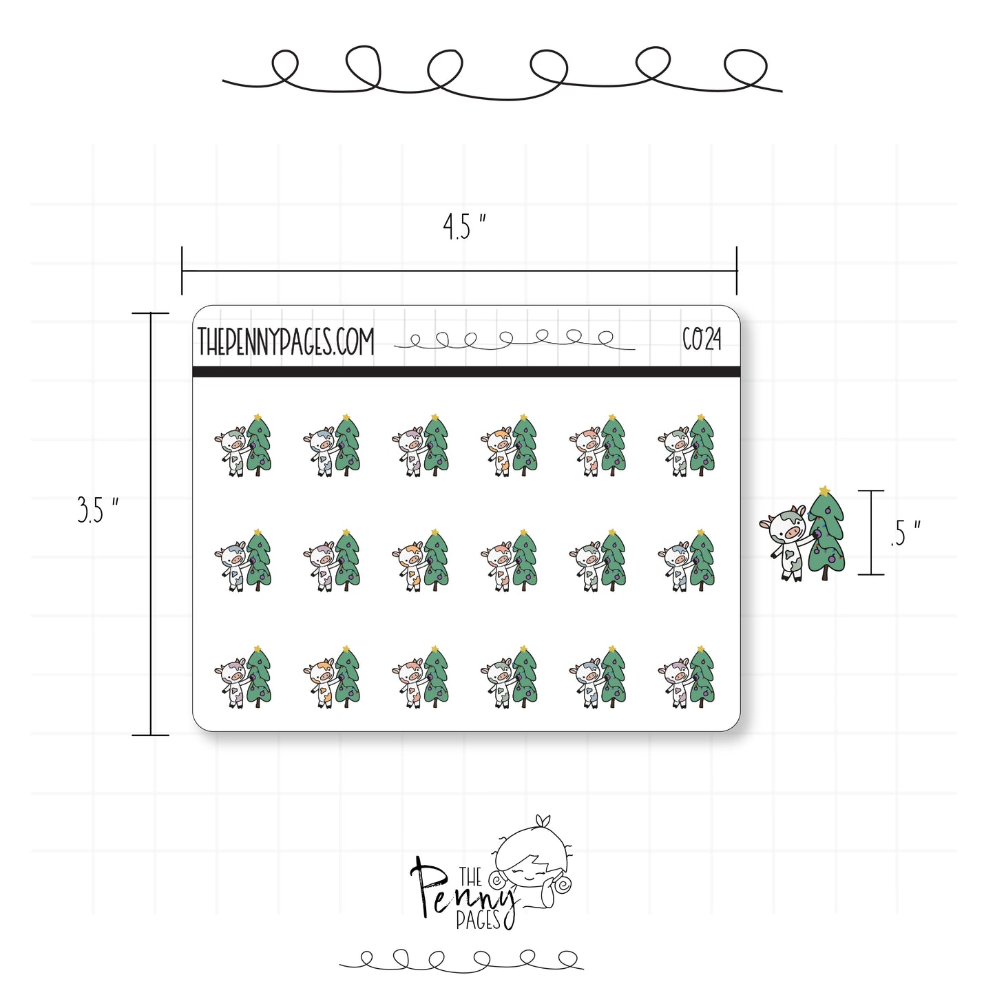 Millie the Cow - Decorating Tree - C024