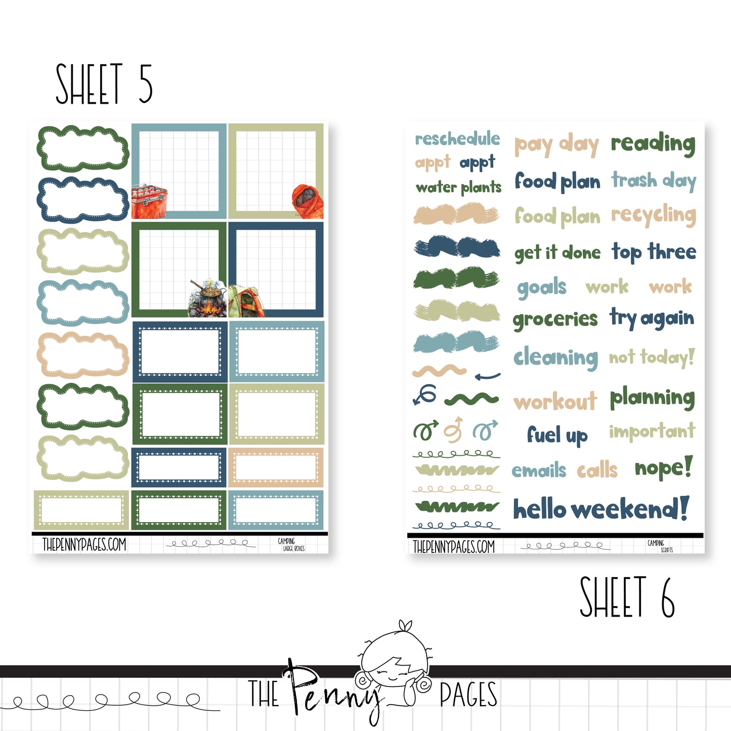 Camping - Weeks vertical weekly kit