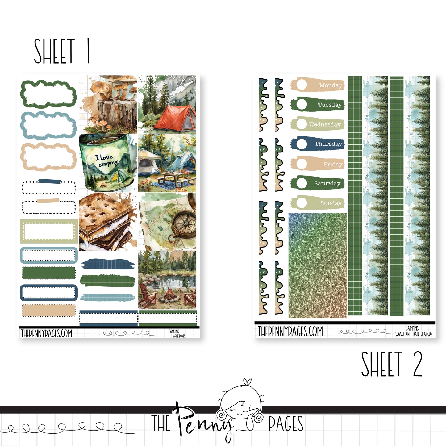 Camping  - B6 vertical weekly kit