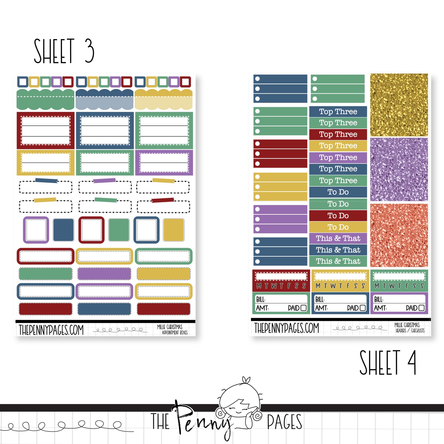 Millie Christmas  - B6 vertical weekly kit