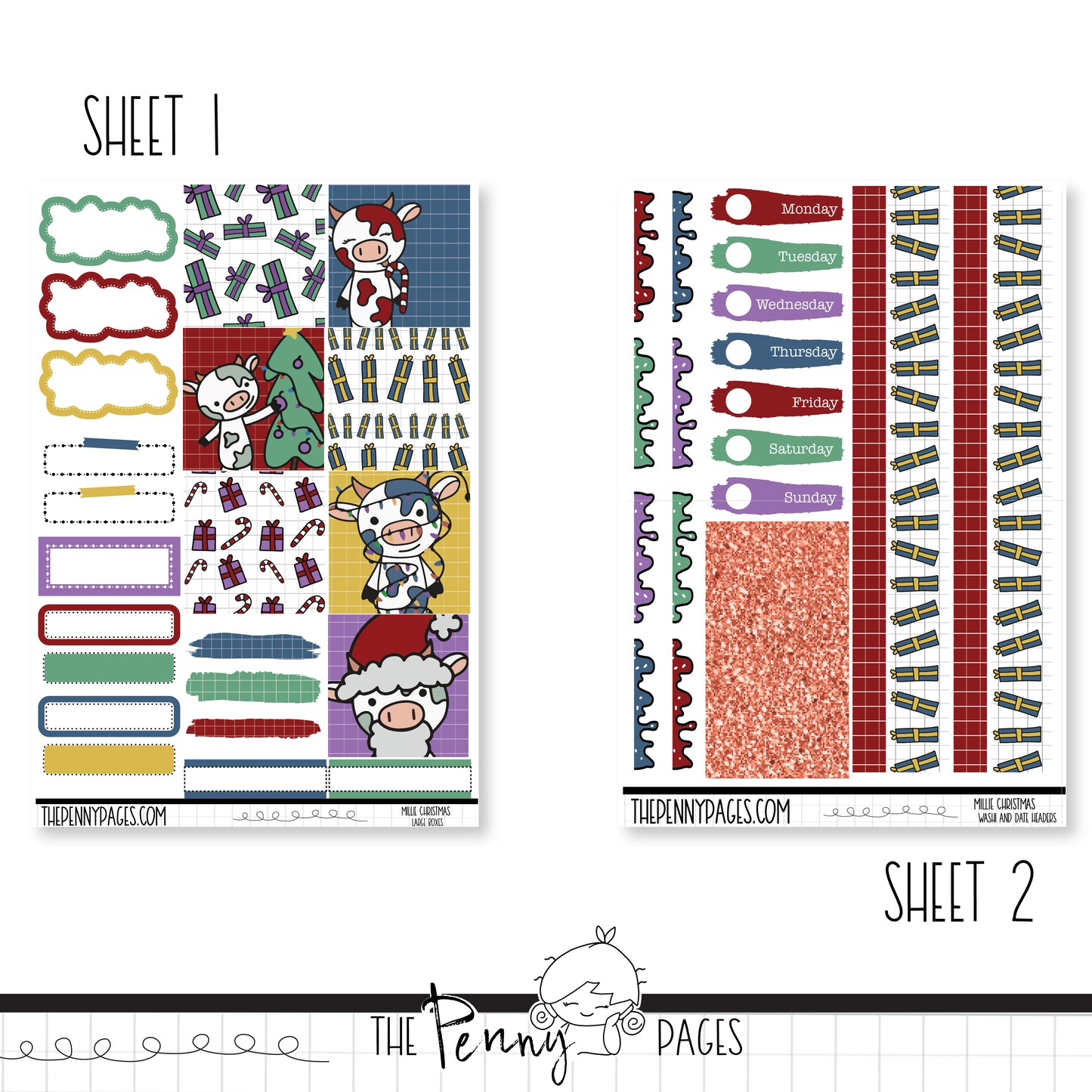 Millie Christmas  - B6 vertical weekly kit