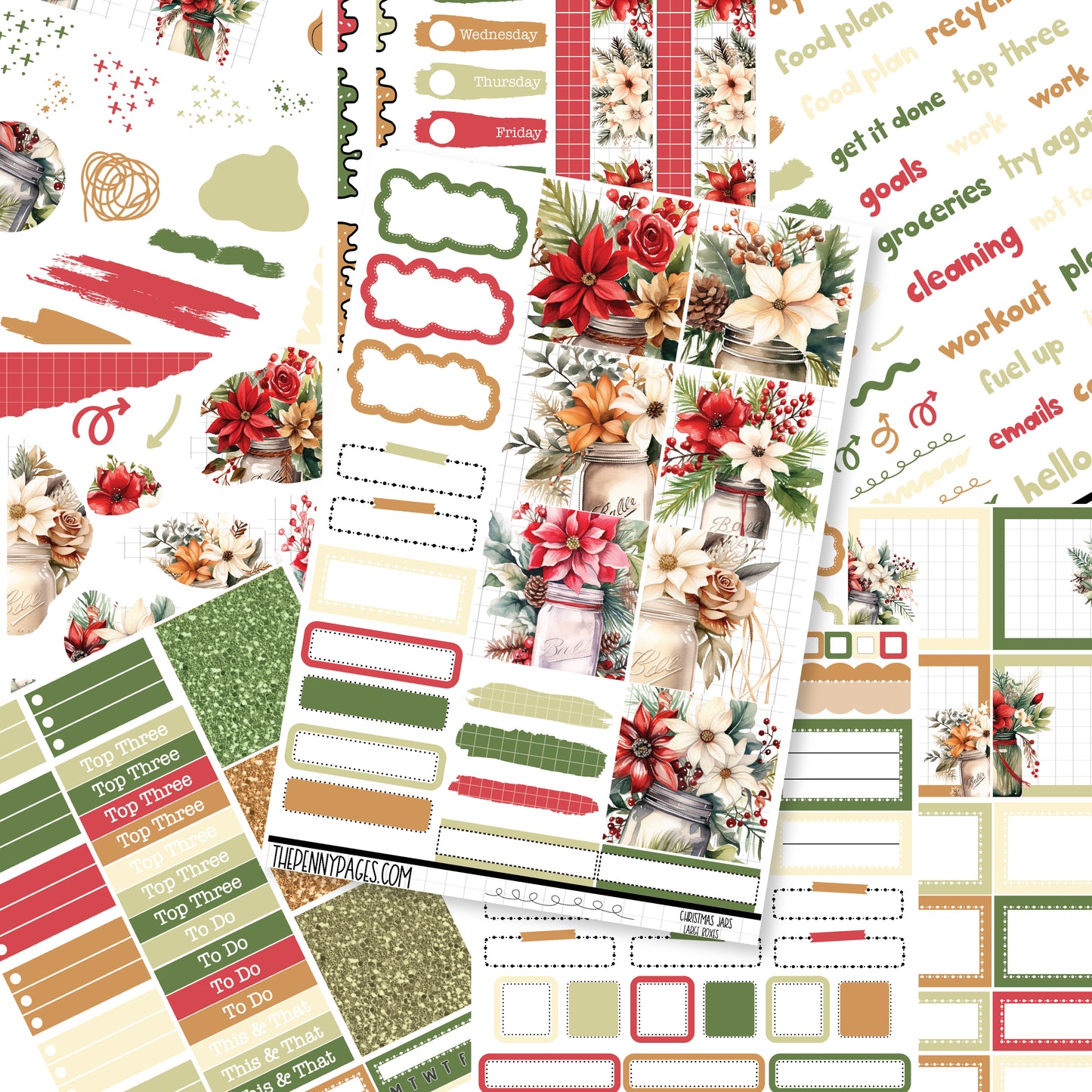 Christmas Jars  - B6 vertical weekly kit