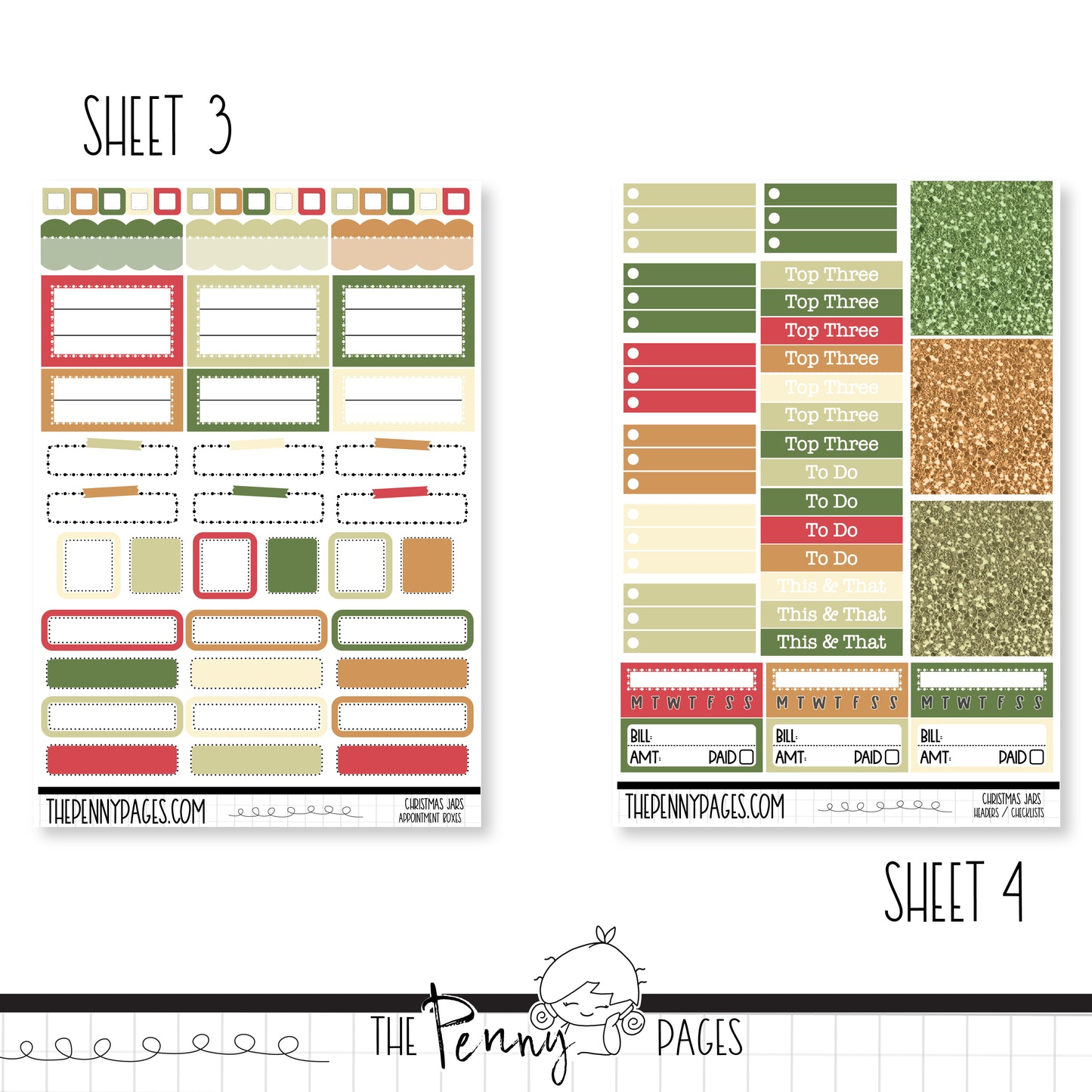 Christmas Jars  - B6 vertical weekly kit