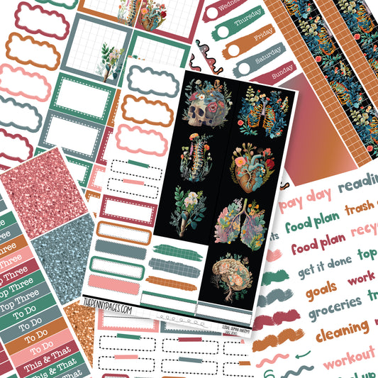 Floral Human Anatomy  - B6 vertical weekly kit