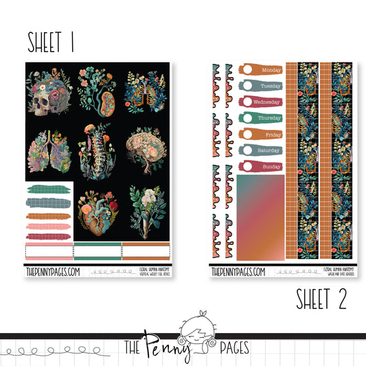 Floral Human Anatomy - Standard Vertical / A5W or A5