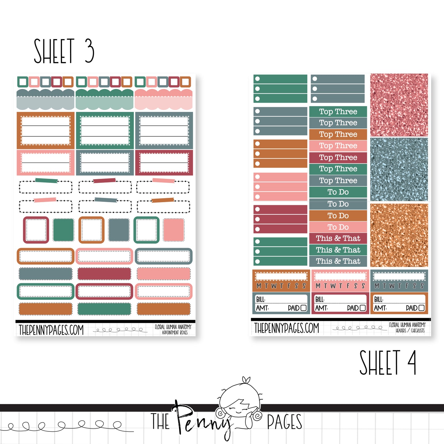 Floral Human Anatomy - Weeks vertical weekly kit