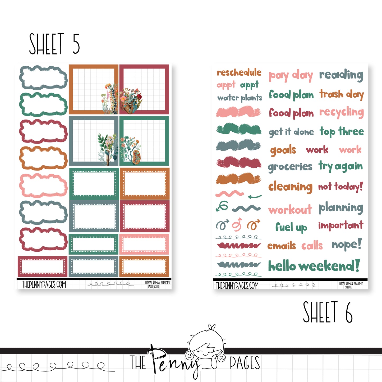 Floral Human Anatomy - Standard Vertical