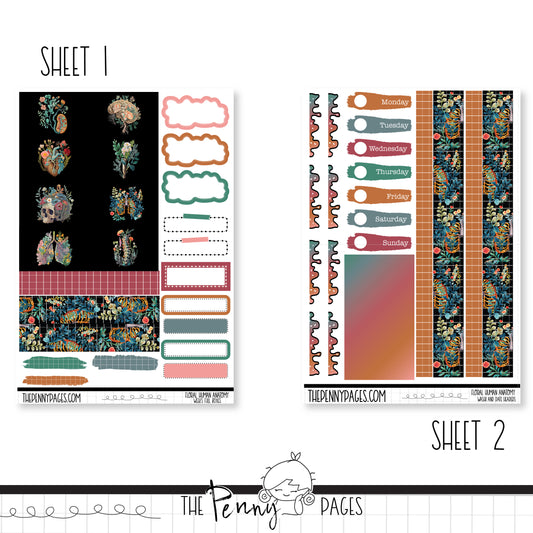 Floral Human Anatomy - Weeks vertical weekly kit