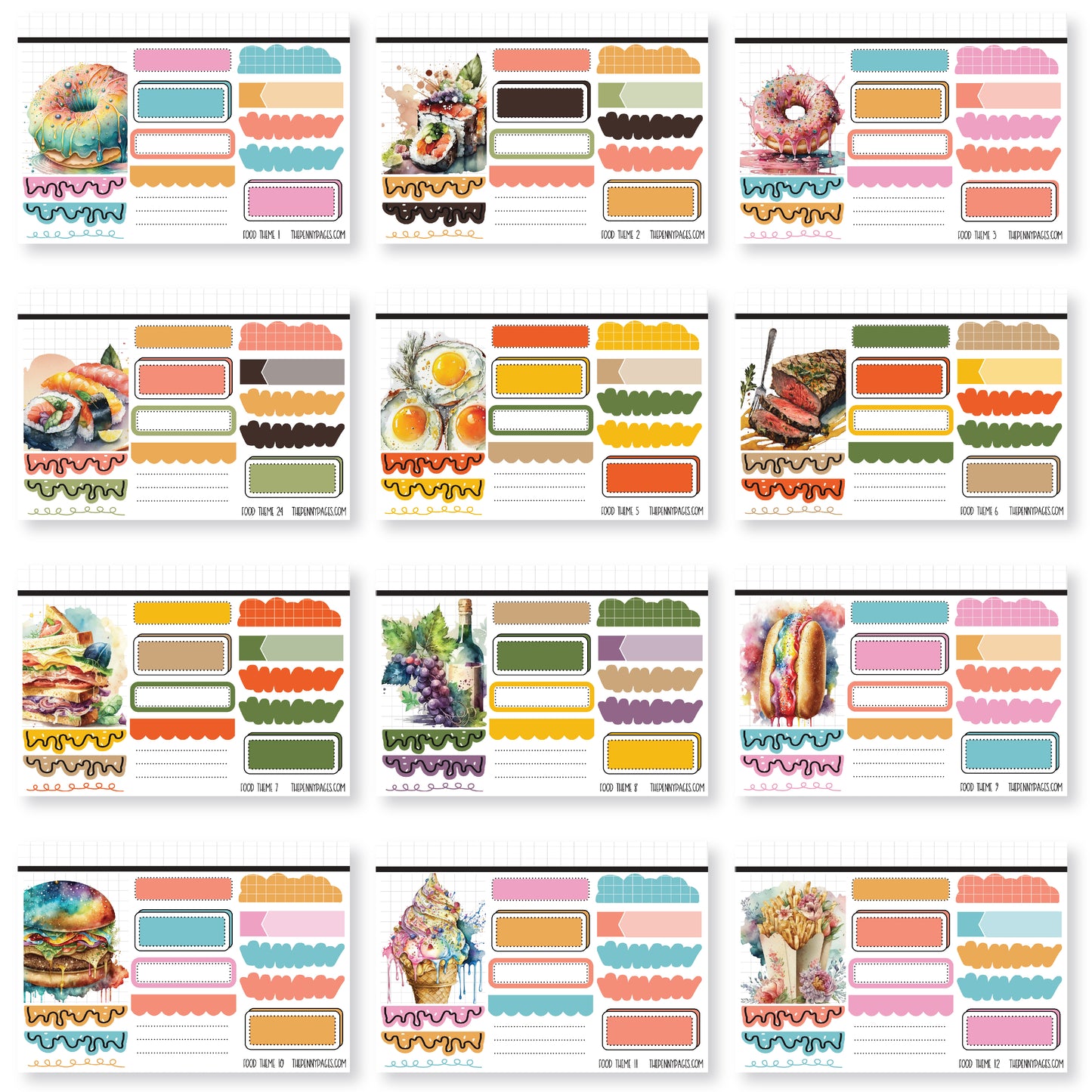 Mini Sheets - Volume 1 - Food Theme