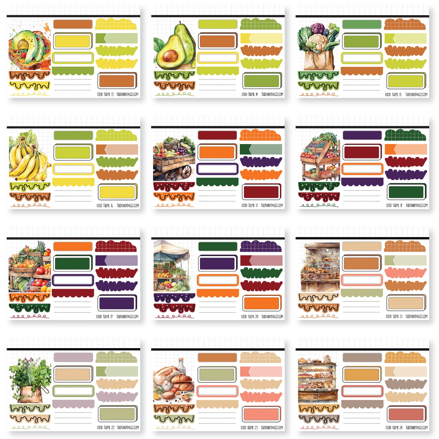 Mini Sheets - Volume 1 - Food Theme