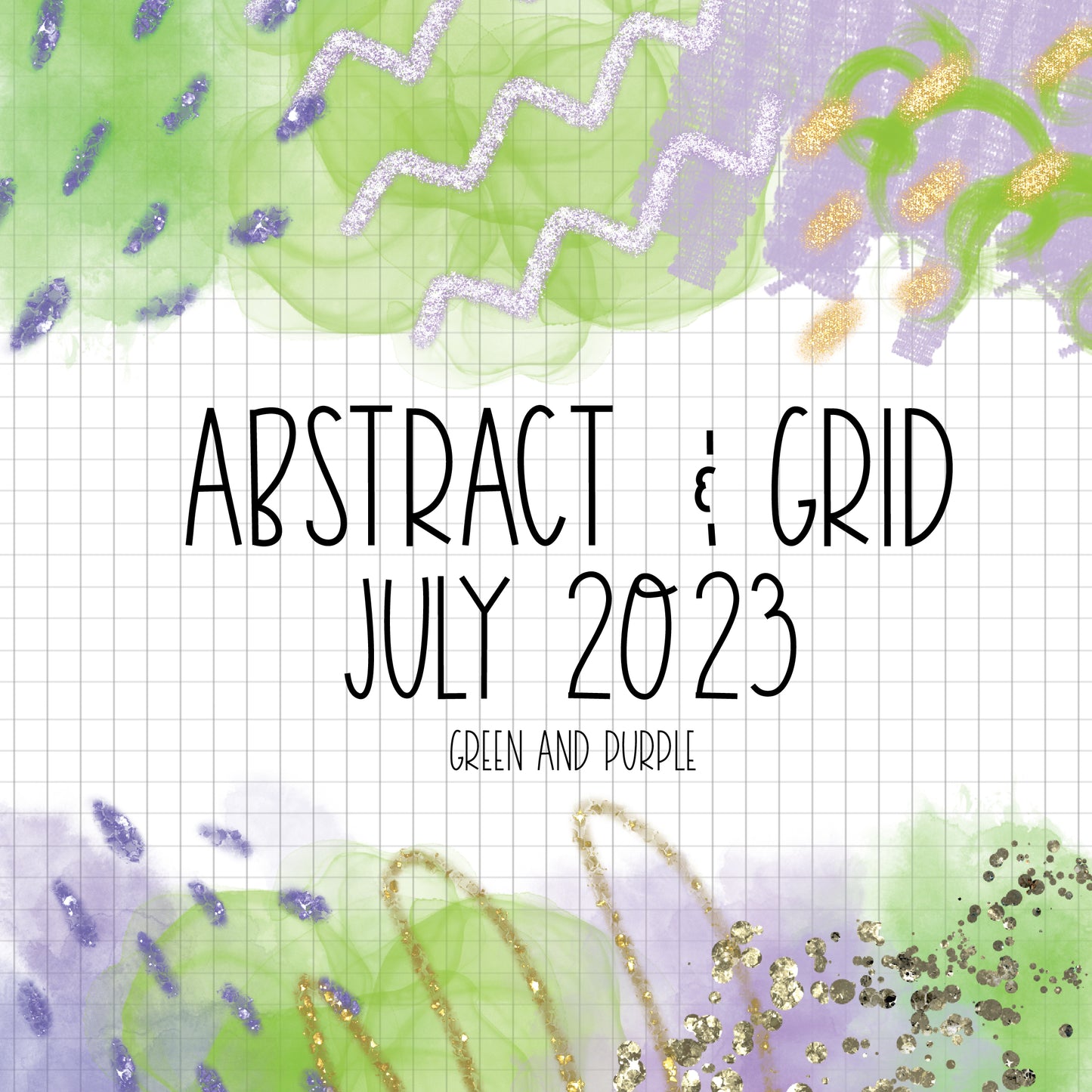 Abstract & Grid - July 2023 - Green and Purple