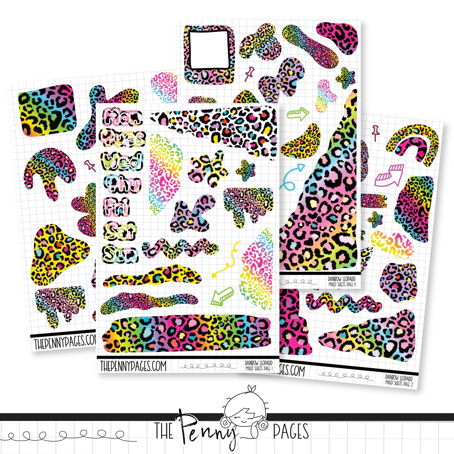 Mixed Journal Pages - Rainbow Leopard