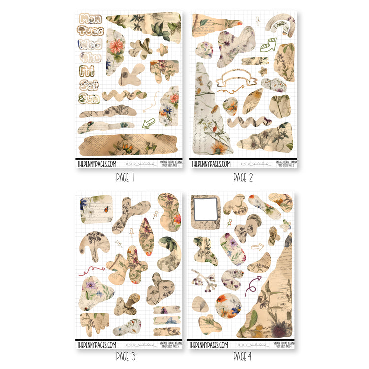 Mixed Journal Pages - Vintage Floral Journal