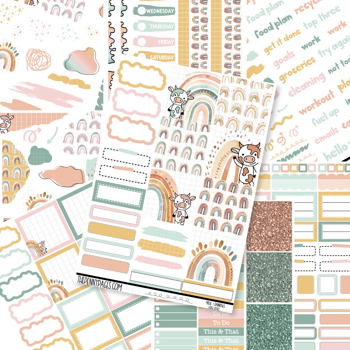 Millie & Rainbows   - B6 vertical weekly kit