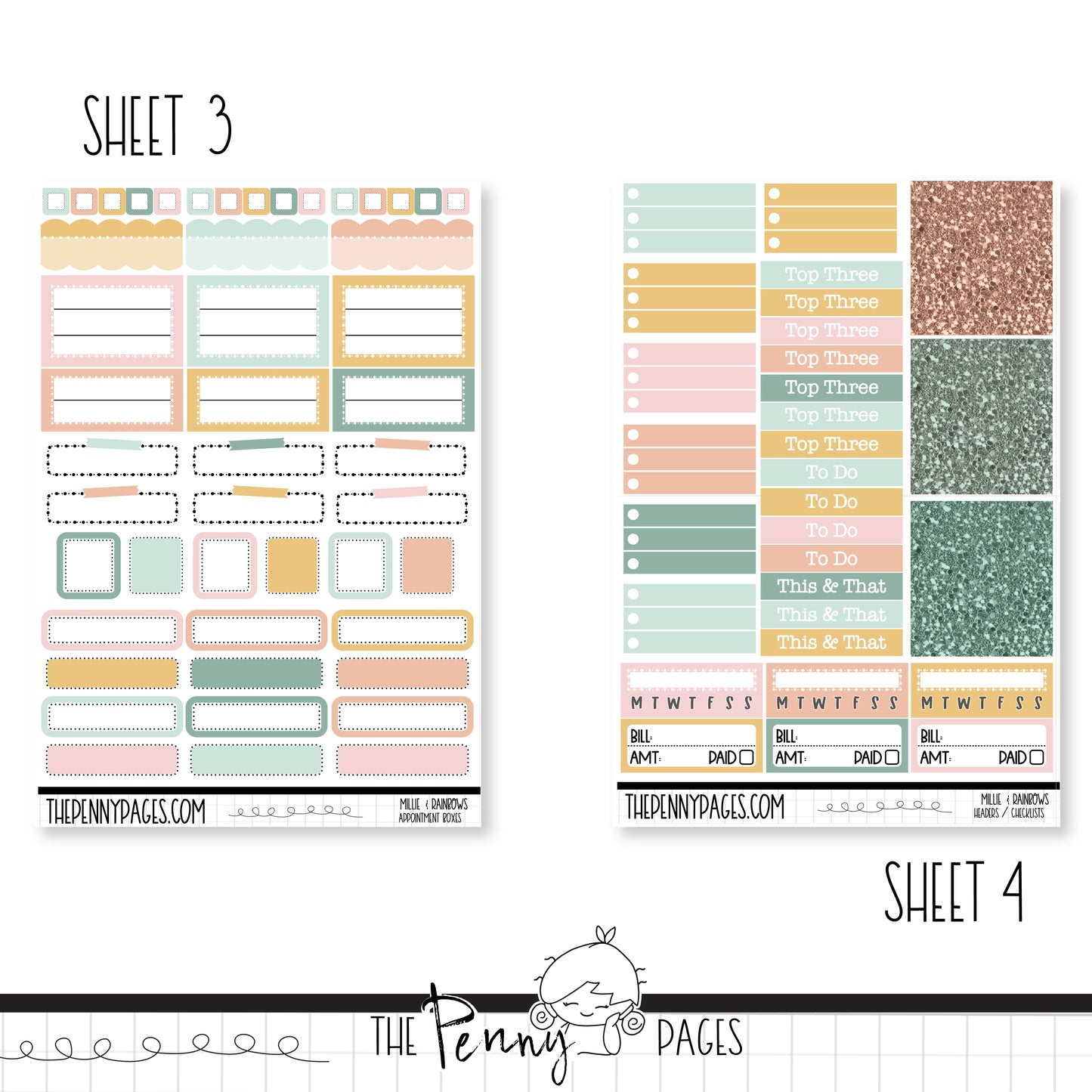 Millie & Rainbows  - A5 weekly ( 1.3")