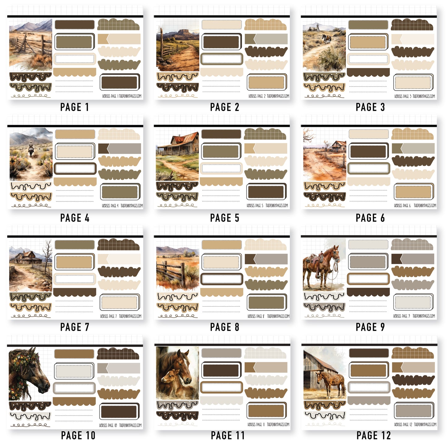 Sticker Book - Volume 12 - Horses