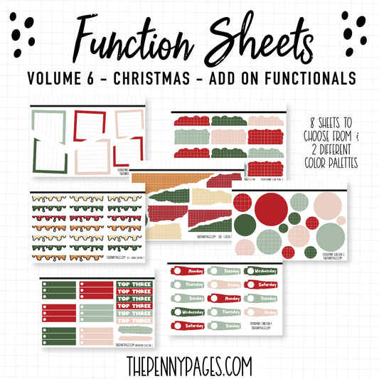 Functional Mini Sheets - Volume 6  - Christmas