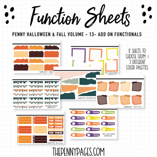 Mini Sheets - Volume 13 - Penny Fall & Halloween Functional Add On