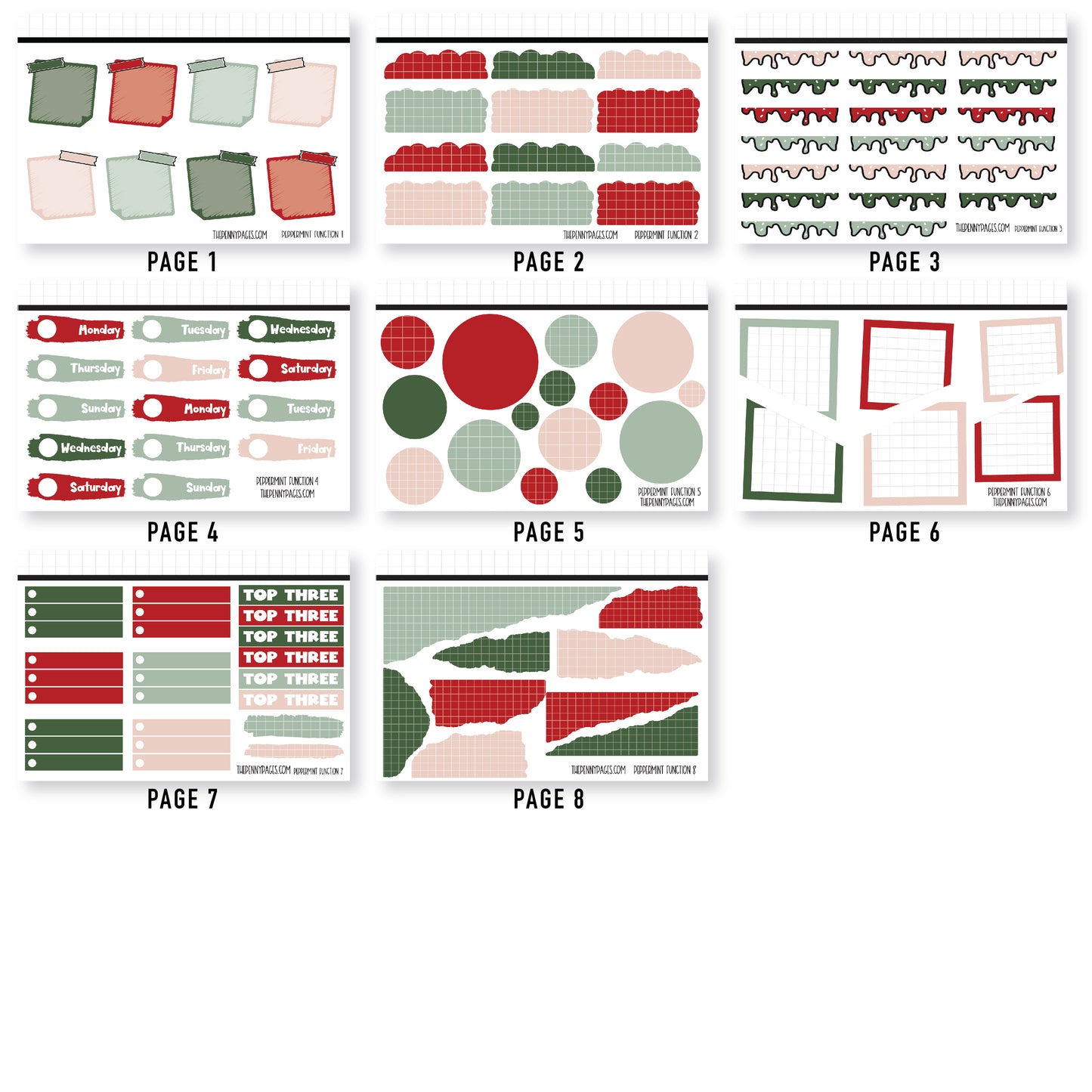 Functional Mini Sheets - Volume 6  - Christmas