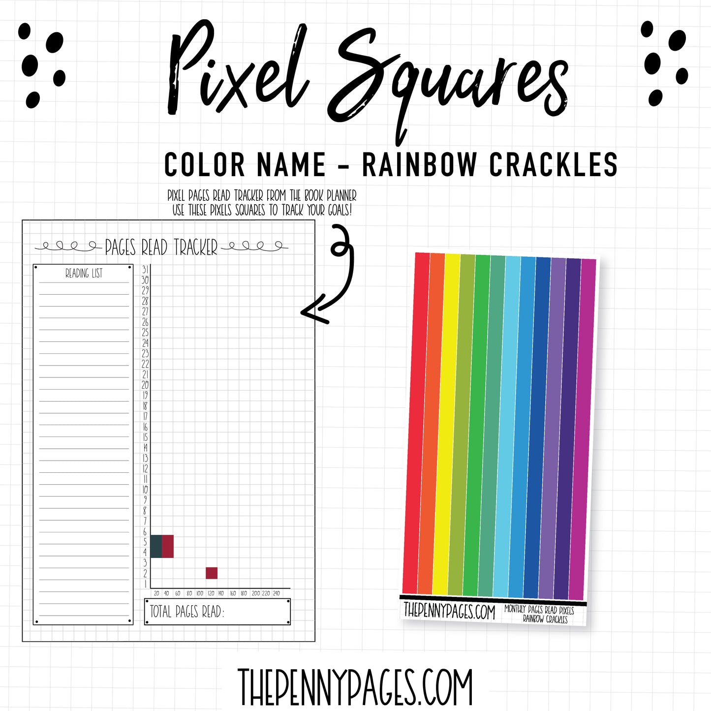 Pixel squares - Rainbow Crackles